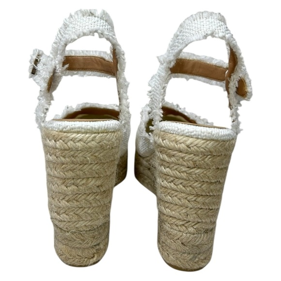 CASTAÑER, Women’s ‘Carla’ Wedge Espadrille Fringed Canvas, White Size 37 IT 7 US - Picture 8 of 14